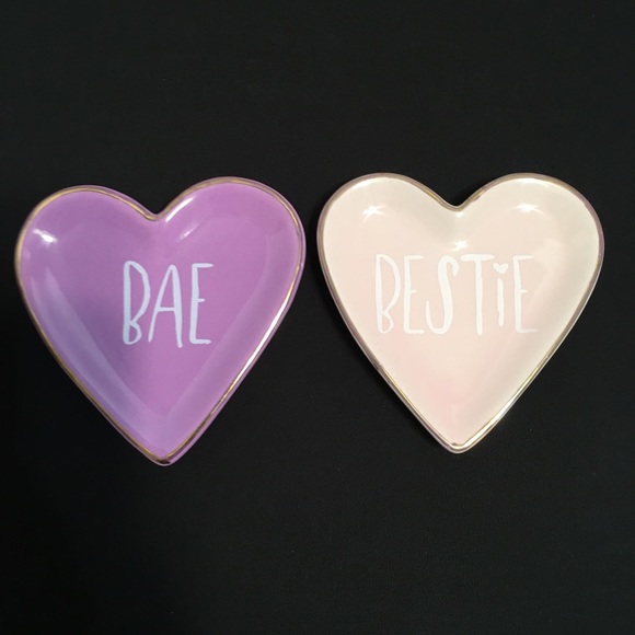 Rosy Heart Trinket Dishes, Set of 2 main image 0